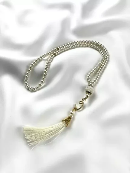 Gebetskette aus 99 Perlen beige