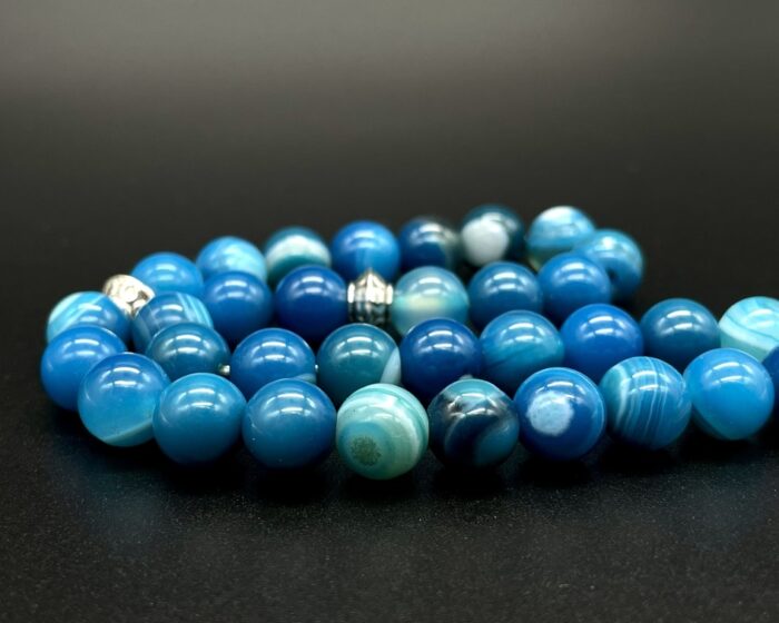 Tesbih - Blauer Madagaskar Achat – Bild 2