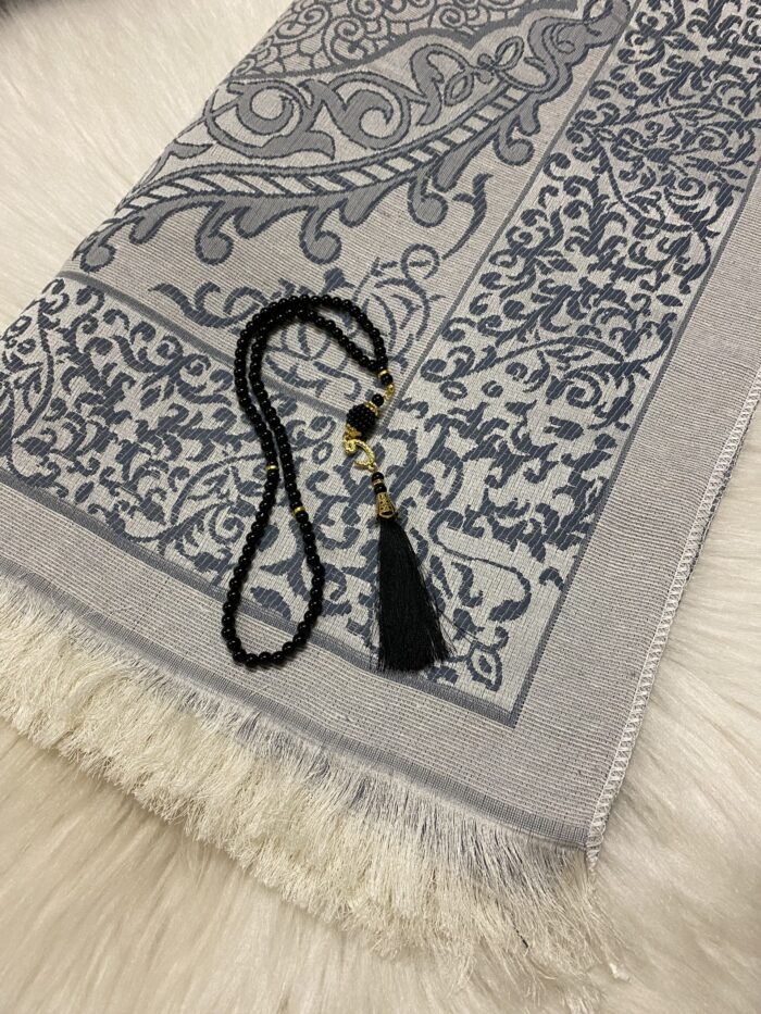 Umrah Geschenk Kaaba Box mit Gebetsteppich und Gebetskette schwarz – Bild 6